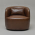 Ashlie Leather Swivel Barrel Chair - Brown Accent Swivel Chair | Swivel Chairs for Living Rooms | Kinwell Furniture | Top Swivel Chairs